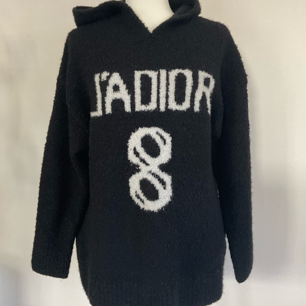 Black and White Cowl Neck Sweater